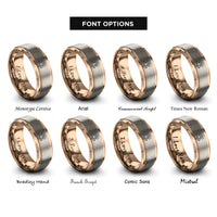 font options for inside engraving on rose gold mountain sunrise rings
