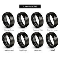 font options for inside engraving on black mountain topography rings