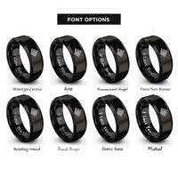 font options for inside engraving on black mountain topography rings