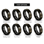 font options for inside engraving on gunmetal & black mountain topography rings