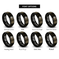 font options for inside engraving on gunmetal & black mountain topography rings