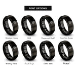 font options for inside engraving on black mountaineer ice axe rings