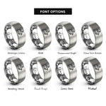 font options for inside engraving on grey mountaineer ice axe rings