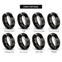 font options for inside engraving on black & gray mouse rings