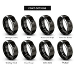 font options for inside engraving on black & gray mouse rings