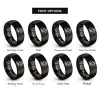 font options for inside engraving on black mouse rings