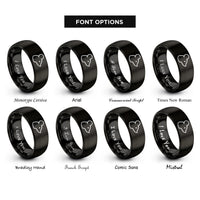 font options for inside engraving on black mouse rings