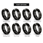 font options for inside engraving on black & gray mouse circle rings