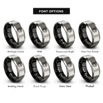 font options for inside engraving on black & grey mouse circle rings