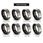 font options for inside engraving on black & gray mouse circle rings