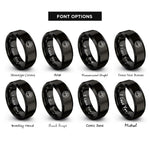 font options for inside engraving on black mouse circle rings