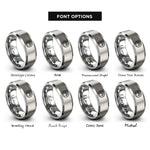 font options for inside engraving on grey mouse circle rings