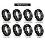 font options for inside engraving on black & gray mouse face wink rings