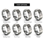 font options for inside engraving on silver mouse rings
