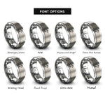 font options for inside engraving on gray mouse rings