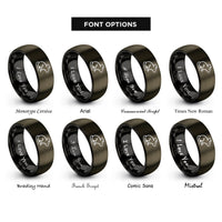 font options for inside engraving on gunmetal & black mouse rings