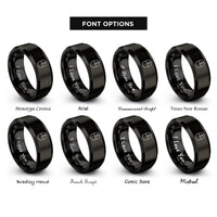 font options for inside engraving on black mousepad rings