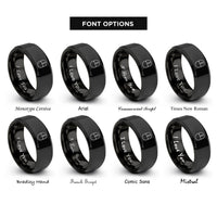 font options for inside engraving on black mousepad rings