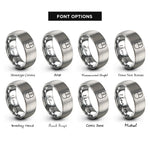 font options for inside engraving on grey mousepad rings