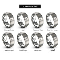 font options for inside engraving on grey mousepad rings