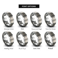 font options for inside engraving on gray mousepad rings