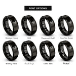 font options for inside engraving on black movie camera rings