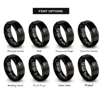 font options for inside engraving on black mri magnet rings