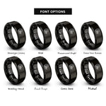 font options for inside engraving on black mri magnet rings