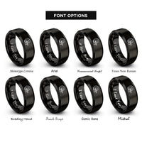 font options for inside engraving on black mri magnet rings