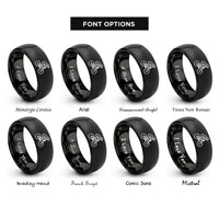 font options for inside engraving on black mtb downhill rider rings