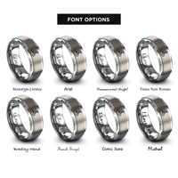 font options for inside engraving on gray mtb downhill rider rings