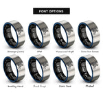 font options for inside engraving on black & blue & gray mtb jump rings