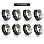 font options for inside engraving on black & silver mtb jump rings