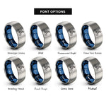 font options for inside engraving on blue & silver mtb jump rings
