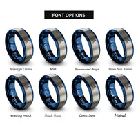 font options for inside engraving on blue & gray mtb jump rings