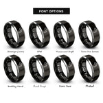 font options for inside engraving on black & gray muay thai rings