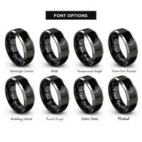 font options for inside engraving on black & gray muay thai rings