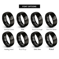 font options for inside engraving on black muay thai rings