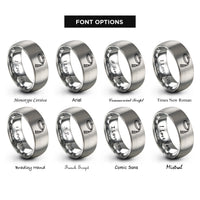 font options for inside engraving on silver muay thai rings