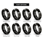 font options for inside engraving on black & silver mud terrain tread rings