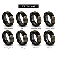 font options for inside engraving on gunmetal & black mud terrain tread rings