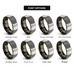font options for inside engraving on gunmetal & silver mud terrain tread rings