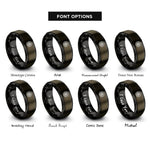 font options for inside engraving on gunmetal & black mud tire icon rings