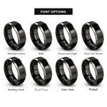 font options for inside engraving on black & grey mud tread rings