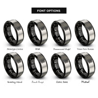 font options for inside engraving on black & grey mud tread rings