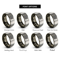 font options for inside engraving on gunmetal & gray mud tread rings