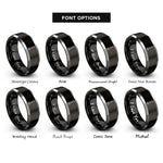 font options for inside engraving on black & gray muddler rings