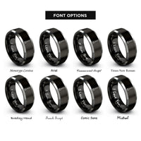 font options for inside engraving on black & gray muddler rings