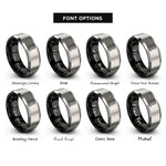 font options for inside engraving on black & grey muddler rings