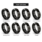 font options for inside engraving on black & grey muddler rings